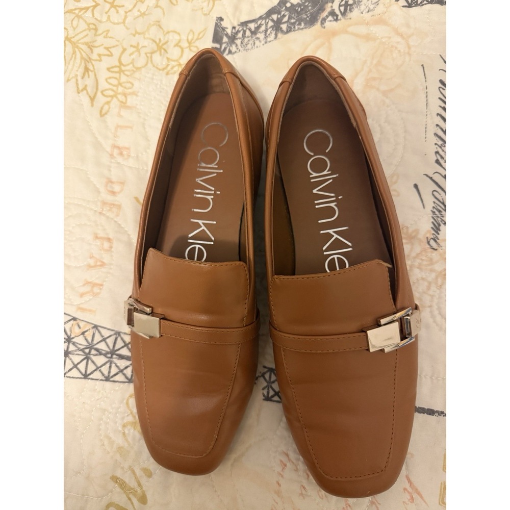Calvin Klein Women's Linca Loafer Slip-On Shoes, Size 7 , Brown, Flat - Picture 1 of 5
